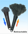 16" Retractable Grey Ostrich Feather Duster