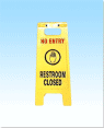 Restroom Closed No-Entry Floor Sign