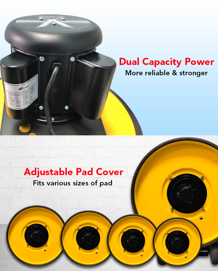 JL 17/"Premium Floor Polisher Machine with Tank,Brushes,Pad Holder////630258-ASM17