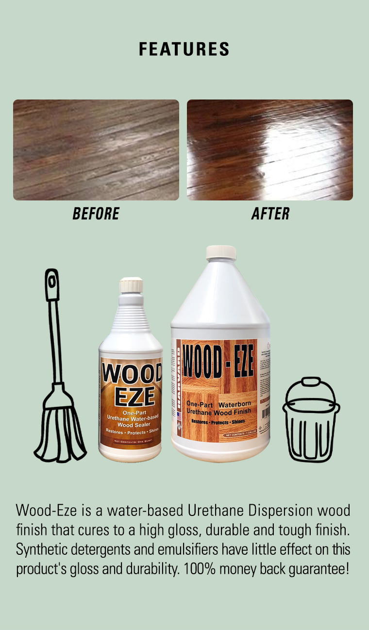 wood floor finishing before after, water based urethane dispersion, high gloss, durable, tough finish, synthetic detergents.