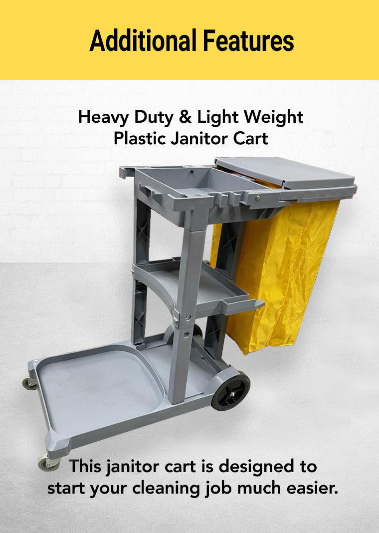 Janitor Cart (Trash / Cleaning) Cart w/ Cover