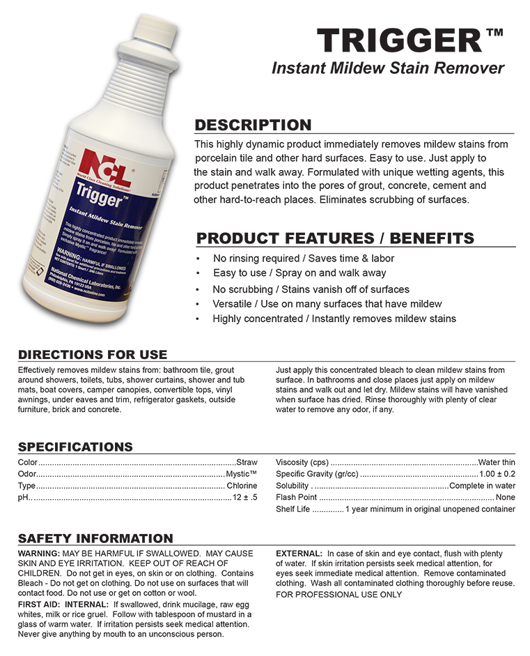 NCL Trigger Mildew Stain Remover Qt
