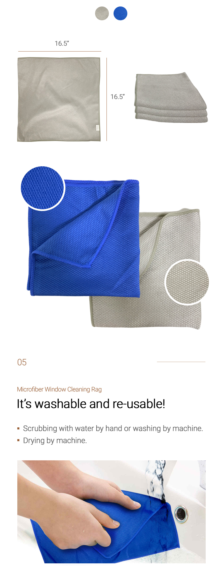 MICROFIBER WINDOW RAG GRAY