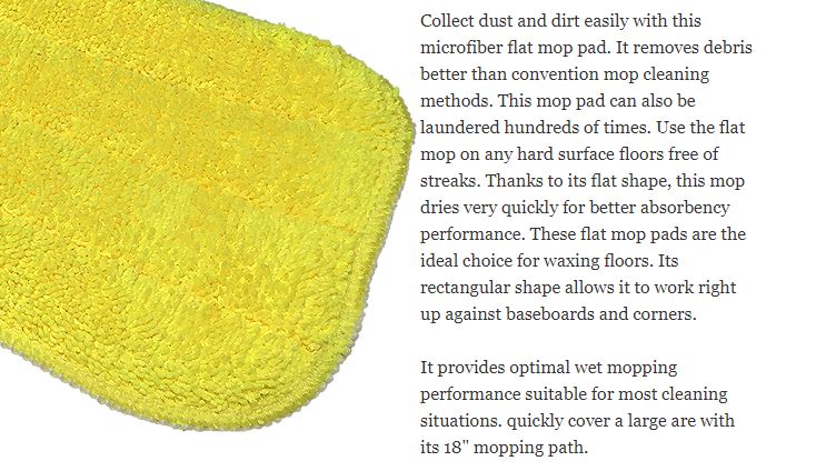 MicroFiber 18 Yellow WET MOP