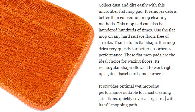 Microfiber 18 orange wet mop