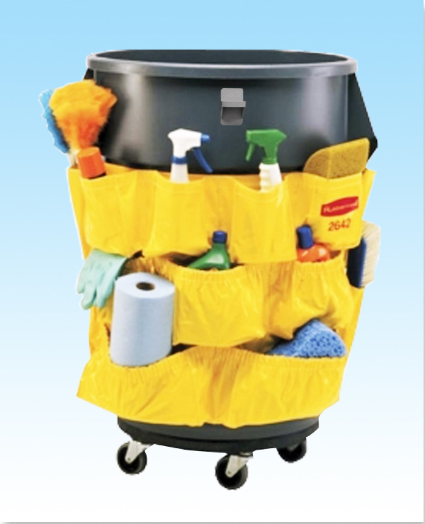JL Kit 44 Gallon Trash Barrel Kit, Dolly and Caddy Bag.