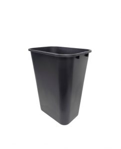 Lavex 16 Qt. / 4 Gallon Black Rectangular Step-On Trash Can