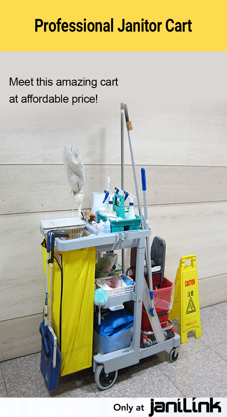 Janitor Cart (Trash / Cleaning) Cart w/ Cover