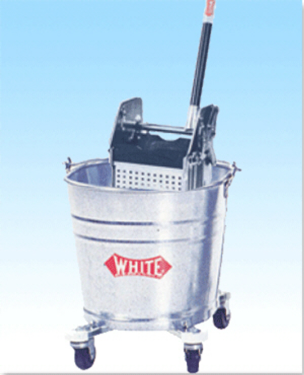 Metal Down Mop Bucket W/Ringer Combo(WHITE)