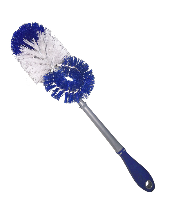 Soft handle toilet brush/rim